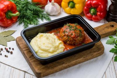 Ленивый фаршированный перец+пюре