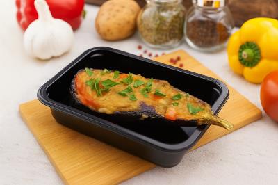 Запеченный баклажан с грибами и сыром