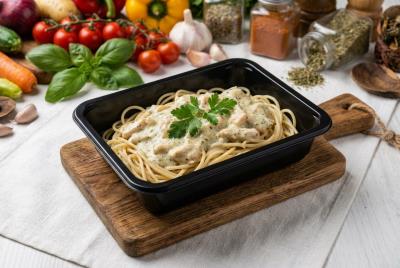 Курица по-восточному+спагетти