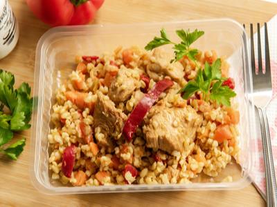 Плов из булгура с индейкой