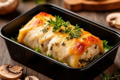 Куриный рулетик с грибами и сыром