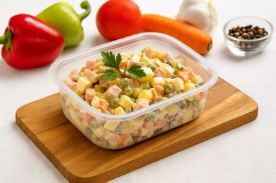 Салат "Оливье" с ветчиной