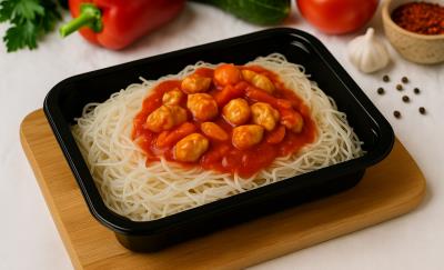 Рисовая лапша с курицей и овощами