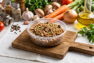 Полба с грибами