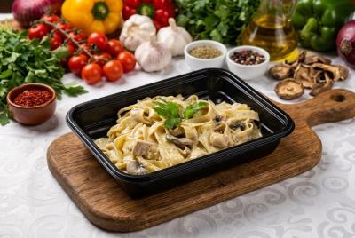 Лингвини с курицей и грибами