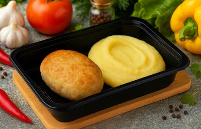 Котлета праздничная+картофельное пюре