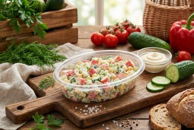 Салат с укропом и крабовым мясом