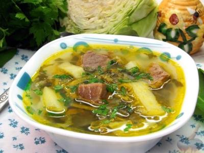 Щи зеленые с говядиной 