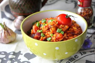Чечевица с овощами